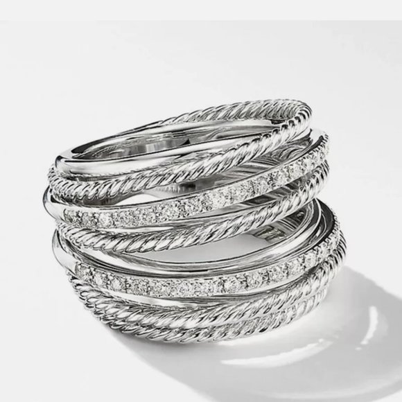 Infinity Jewelry 925 Silver Diamond Ring - Picture 4 of 5